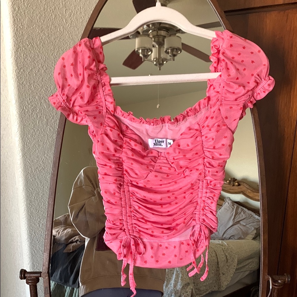 Tiger Mist Pink Ruched Crop Top & Bloomers Set